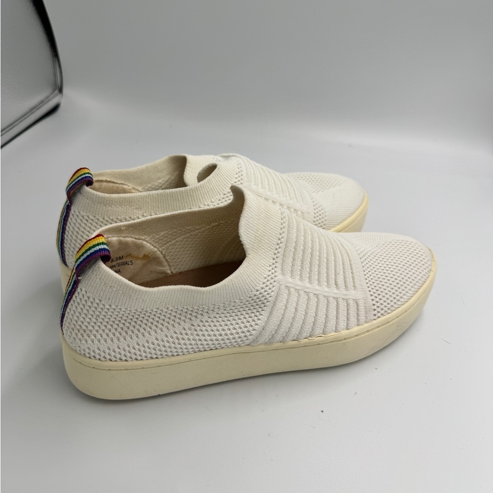 Dunes Women’s Size 8.5 Ivory Off White Knit Slip-On Sneakers Shoes - Picture 4 of 7